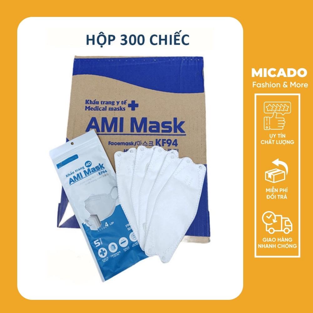 Thùng khẩu trang 4D KF94 Ami Mask loại 4 lớp kháng khuẩn lọc bụi mịn tiêu chuẩn Hàn Quốc