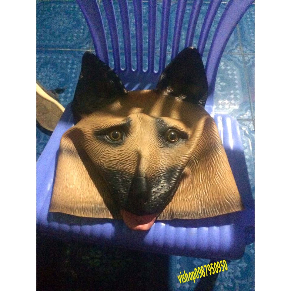 [BECGIE] Mặt nạ hóa trang hình chú chó béc giê chó ngáo dùng trong hóa trang halloween Cosplay trung thu lễ hội