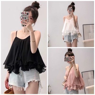 Áo 2 dây voan tầng 2 lớp - Z9T