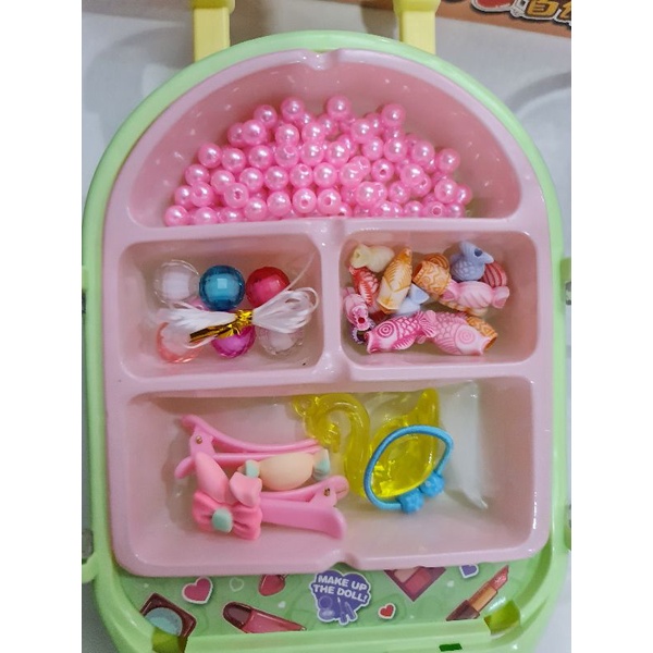 Vali xâu hạt chuỗi, vòng tay DIY kiêm túi đeo có chìa và ổ khóa xinh, size 21cm.