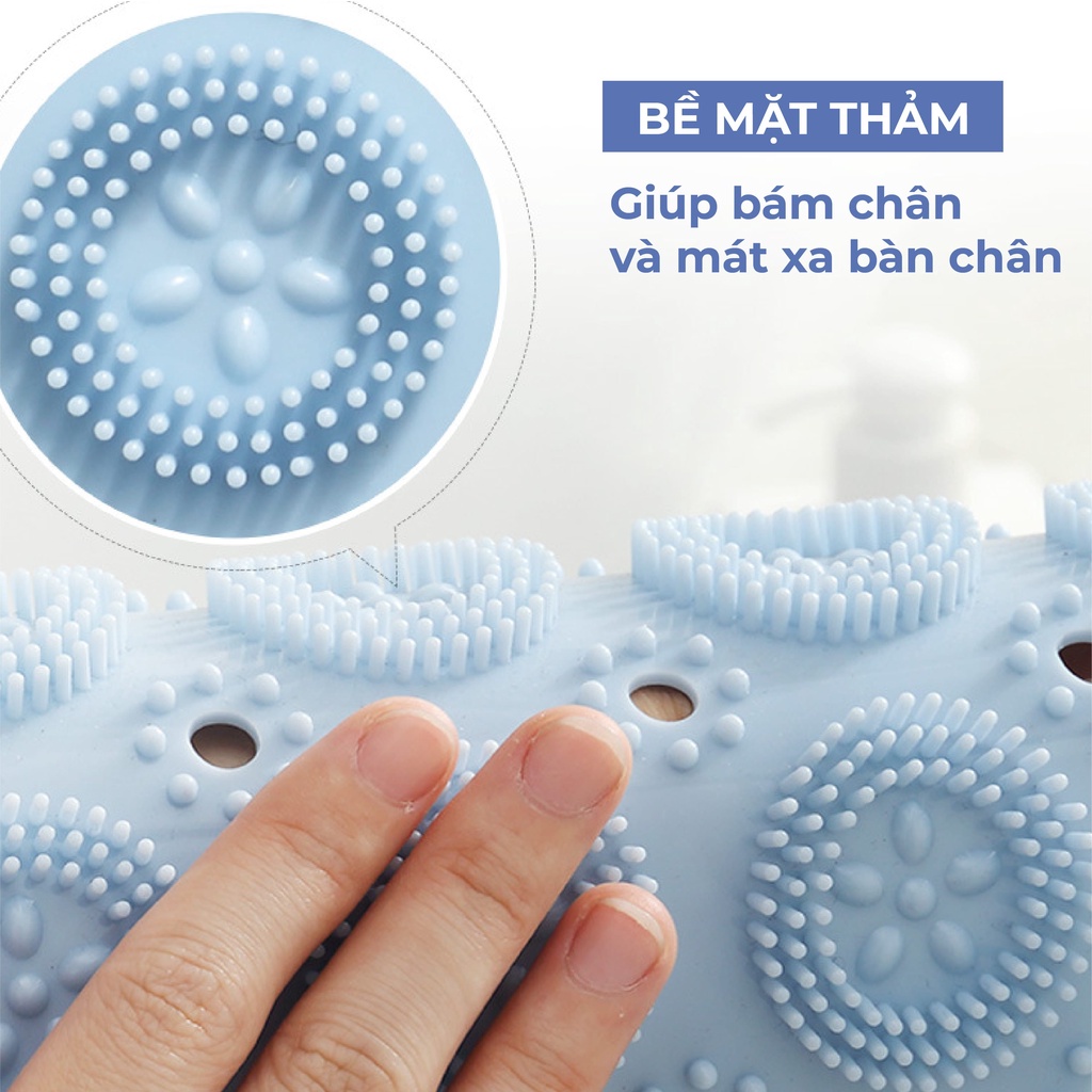 Thảm lau chân siêu thấm nước fesson, Thảm chùi chân nhà tắm chống trượt chất liệu PVC cao cấp dáng tròn