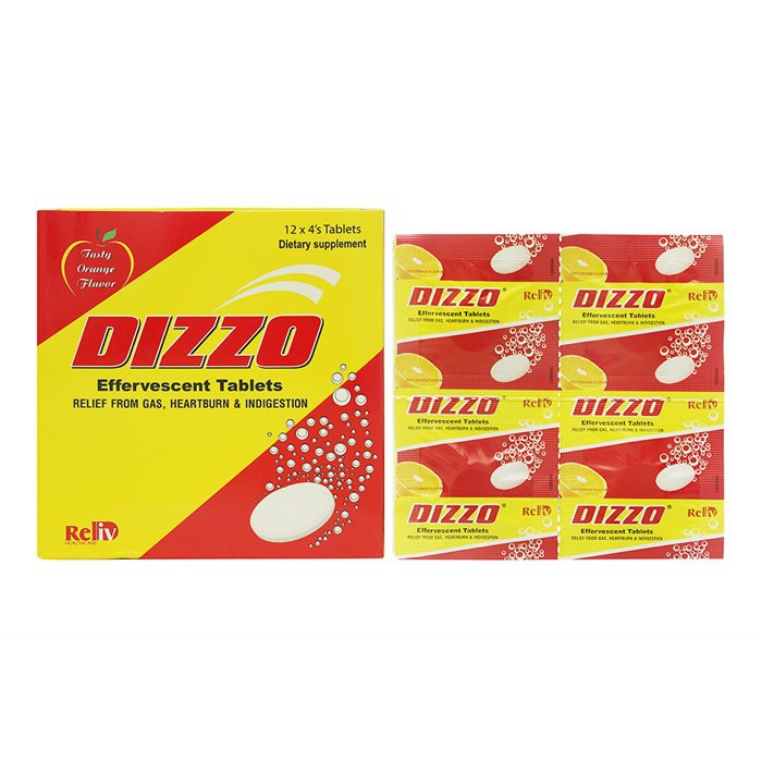 Viên sủi tiêu hóa Dizzo - Giảm ngay chứng đầy hơi, đình bụng, khó tiêu, ợ chua