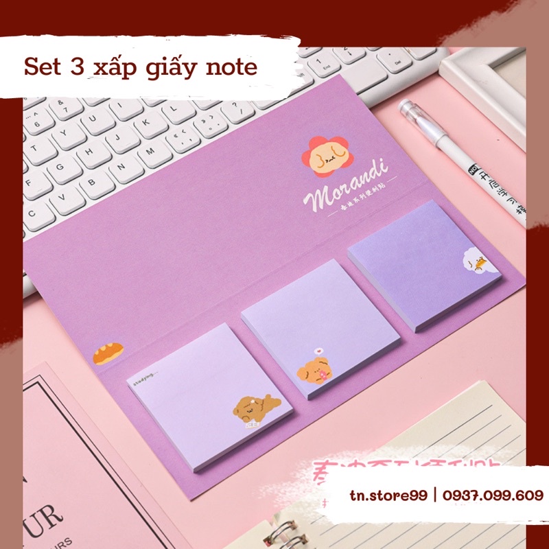 Set 3 xấp giấy note 60 trang