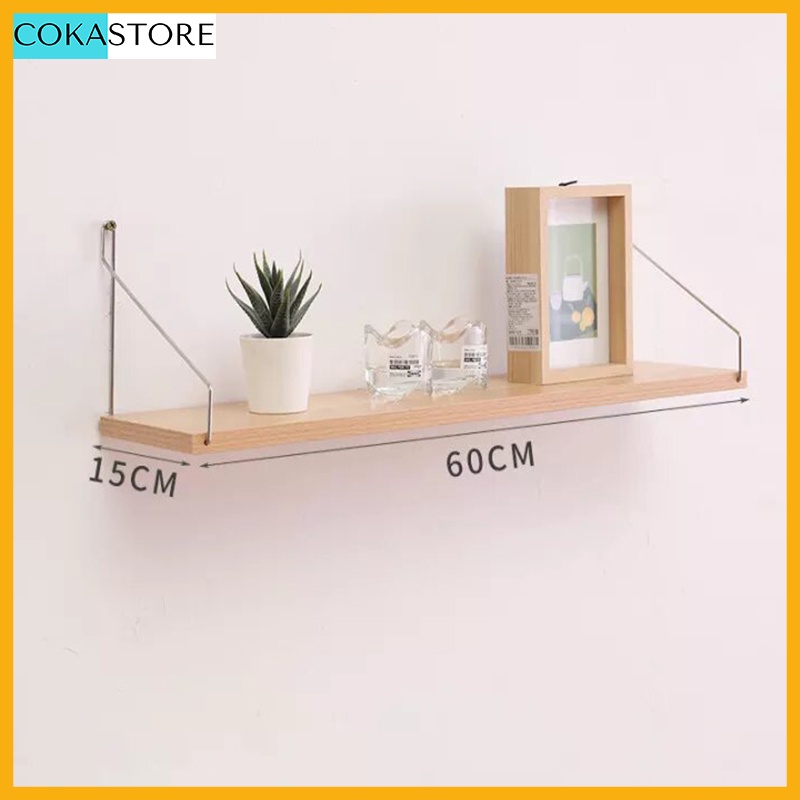 Kệ Treo Tường Trang Trí Không Cần Khoan Kích Thước 30 Đến 80cm Màu Sắc Đa Dạng,Tặng Kèm Phụ Kiện Móc Treo Inox Cao Cấp