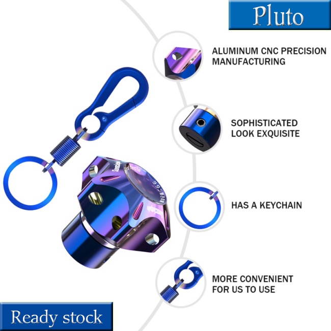 Móc khóa bằng titan mạ vàng họa tiết đầu lục giác dễ thương bắt mắt