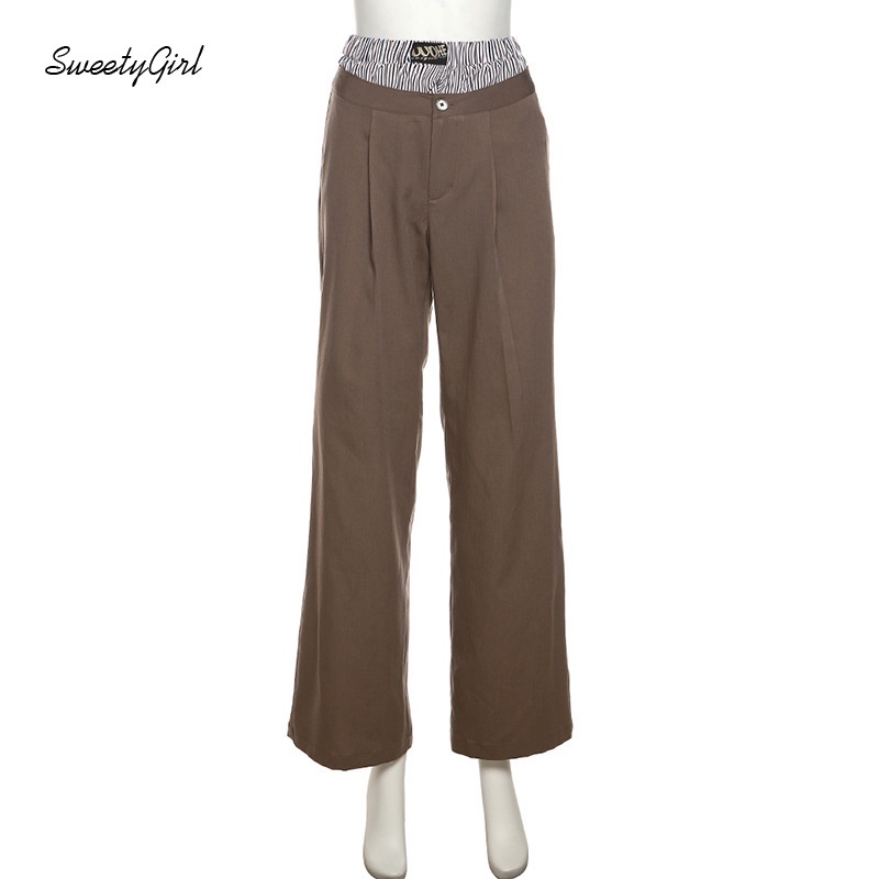 Quần ống rộng Lưng Cao Màu Trơn Thời Trang Đường Phố 2022 Cho Nữ