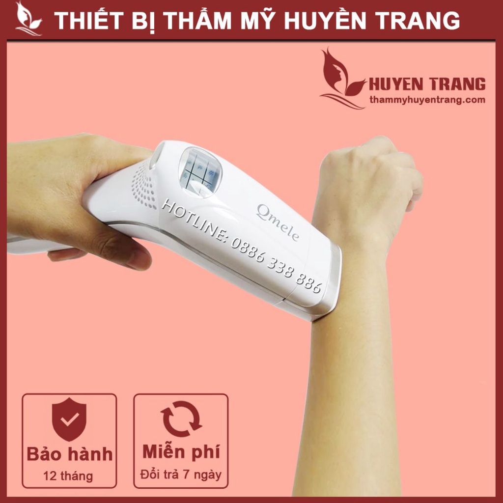 Máy Triệt Lông Vĩnh Viễn Mini Qmele IPL Chính Hãng 500.000 Xung Tẩy Lông Mặt, Nách, Bikini, Vùng kín