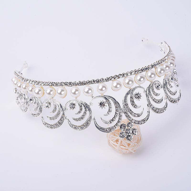 Băng đô cài tóc hình vương miện cho cô dâu