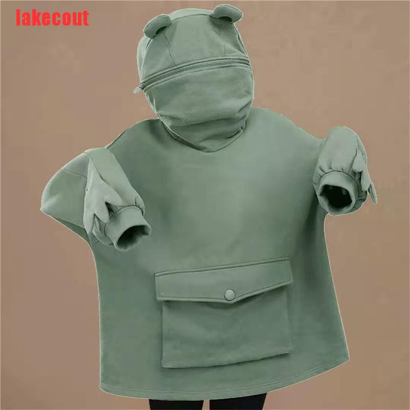 Áo Hoodie Nữ Tay Dài Dáng Rộng In Hình Ếch Thời Trang | BigBuy360 - bigbuy360.vn