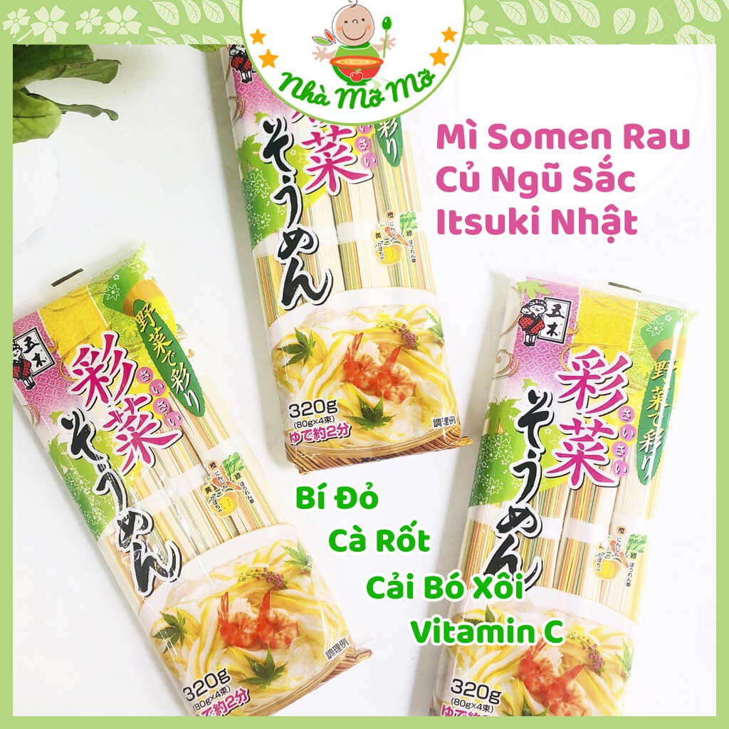 Mì Somen rau củ ngũ sắc Nhật 320g (Date 7/2023) - Nhà Mỡ Mỡ