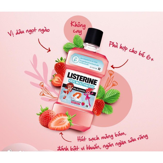 Nước Súc Miệng Hàng Ngày Listerine Kids &amp; Cool Mint Zero Không Cồn Mang Lại Hơi Thở Thơm Mát Răng Chắc Khỏe – Khongcoson