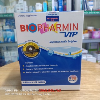 BIOPHARMIN VIP giảm rối loạn tiêu hóa do loạn khuẩn đường ruột hộp 100 viên