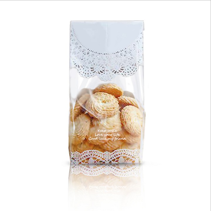 Túi đựng bánh quy trong suốt bánh nướng túi bánh snack banh dứa, Túi Niêm Phong (50 túi)