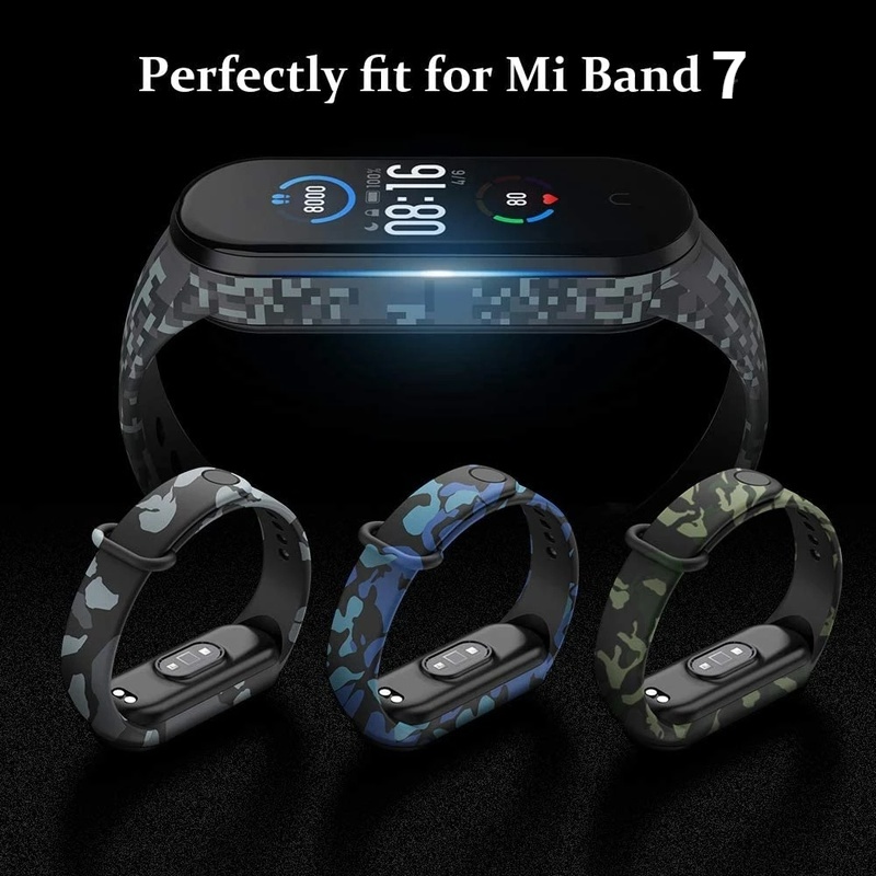 Dây Đeo Silicon Mềm Họa Tiết Rằn Ri Cho Đồng Hồ Mi Band 7/Mi Band 7