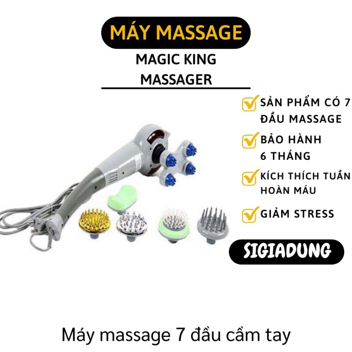 [SGD] Máy massage - Thiết Bị Mát Xa Cầm Tay 7 Đầu Magic King Giảm Đau Và Thư Giãn Thần Kinh 3484