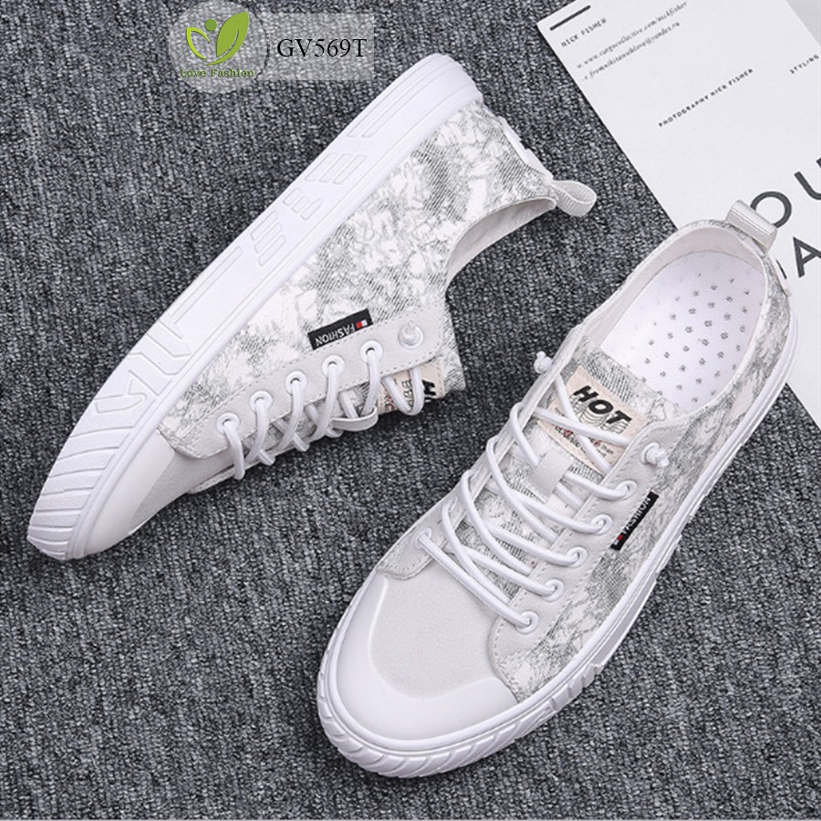 Giày Lười Vải Nam Họa Tiết Hoa Văn LOVEFASHION Giầy Vải Size Từ 38 Đến 43 GV569 | BigBuy360 - bigbuy360.vn