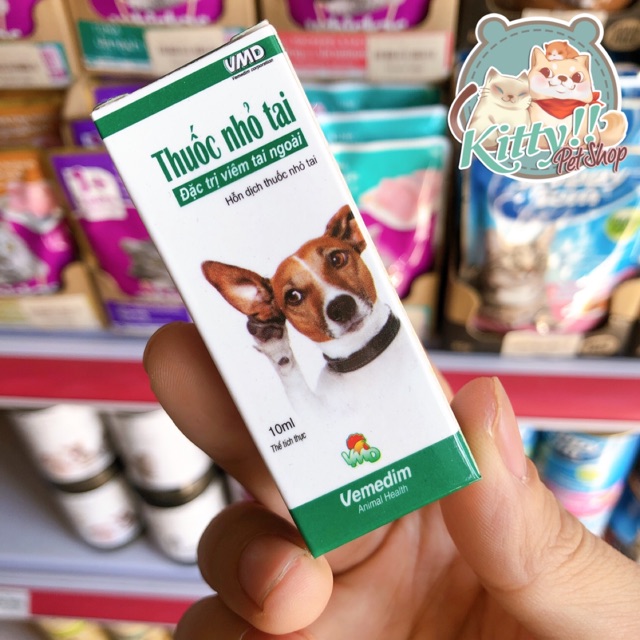 Dung dịch nhỏ tai Ear Drops Vemedim - nhỏ tai trị viêm tai ngoài trên chó mèo - Kitty Pet Shop