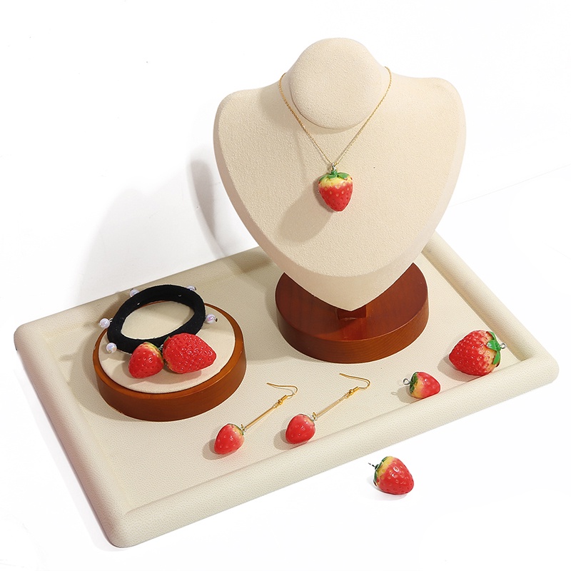 Set 2 Mặt Dây Chuyền Hình Trái Dâu Màu Đỏ Dễ Thương