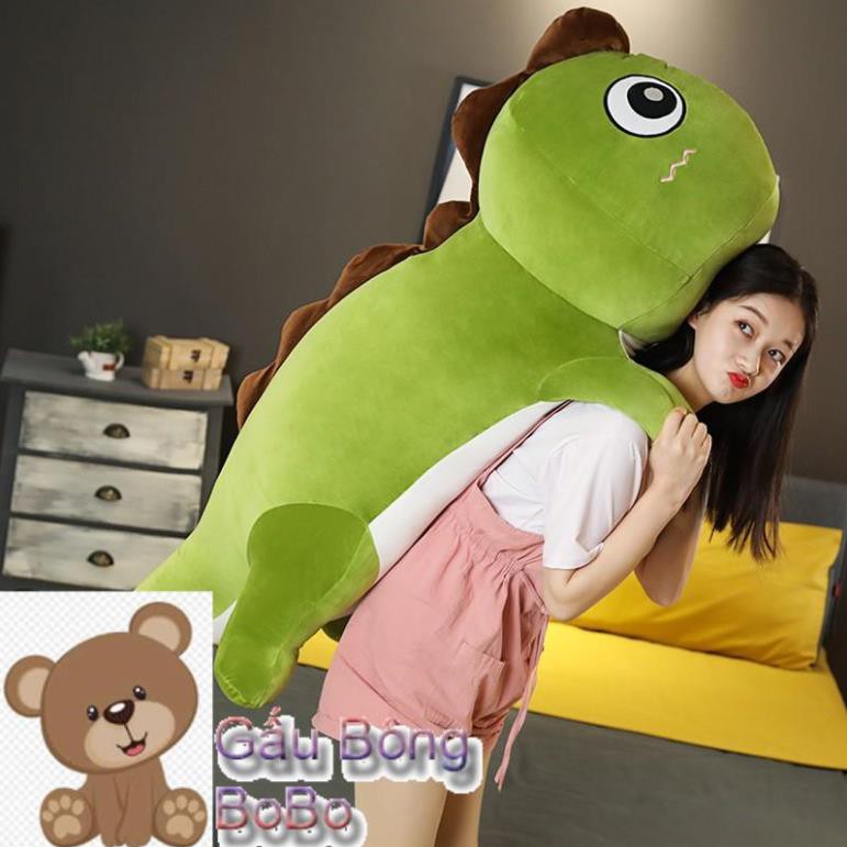 Gấu bông khủng long mắt lồi gối ôm hàng cao cấp co dãn 4 chiều màu xanh và hồng kích thước từ 70cm-1m7