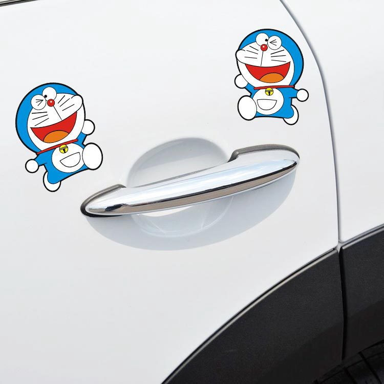 1 Cặp Miếng Dán Trang Trí Xe Hơi Hình doraemon Chống Thấm Nước