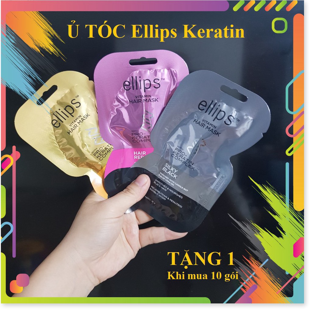 (HÀNG CHÍNH HÃNG) Kem Ủ Tóc Ellips Vitamin Hair Mask nuôi dưỡng tóc phục hồi,chắc khỏe, bồng bềnh óng mượt CAM KẾT HIỆU