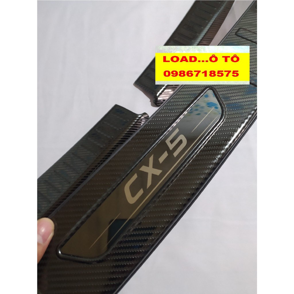 Bộ Ốp Chống Trầy Cốp Trong, Ngoài Carbon Mazda CX5 2022-2018 Mẫu Vân Carbon Cao Cấp Nhất Thị Trường