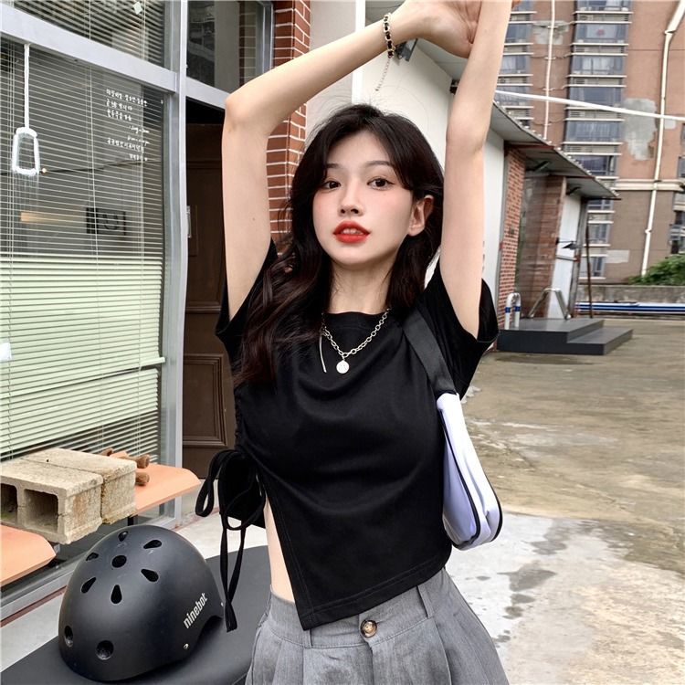 Áo Thun Nữ Tay Ngắn Thiết Kế Dây Rút Thời Trang Cho Áo phông Nữ TX-82