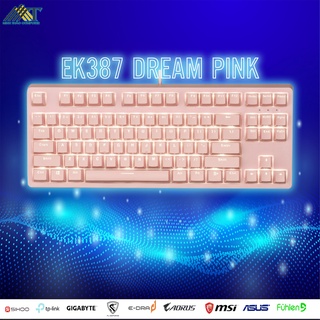 Bàn phím cơ EDRA EK387 Pink Huano switch version 2021 - Phiên bản màu hồng cực cute - Cam kết chính hãng - BH 2 năm