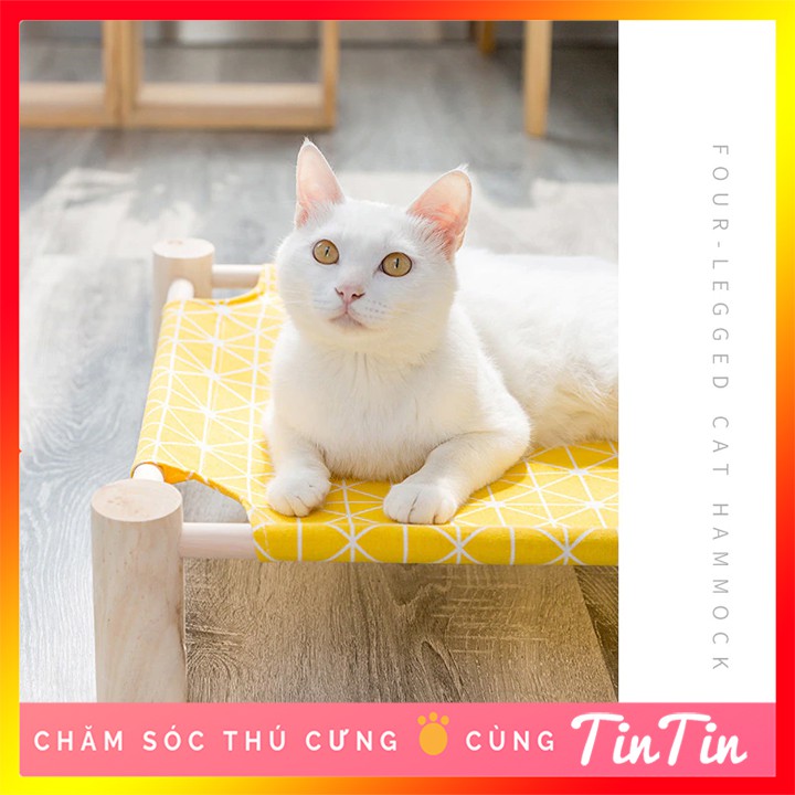 [Mã 253FMCGSALE giảm 8% tối đa 100K đơn 500K] Giường Nằm Cho Mèo - Võng Nằm Chân Gỗ Cho Mèo #Tintin Pet Store