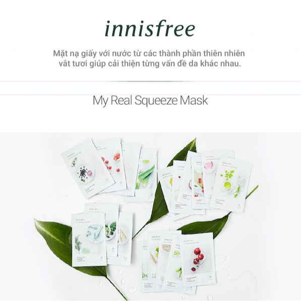 Mặt nạ giấy dưỡng ẩm & phục hồi da từ mật ong innisfree My Real Squeeze Mask - Honey 20ml