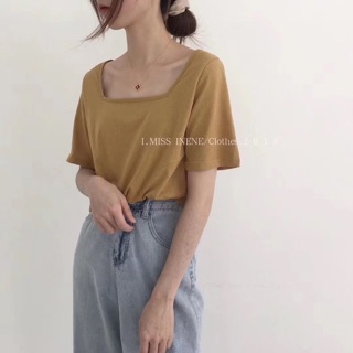Pull trơn cổ vuông mỏng