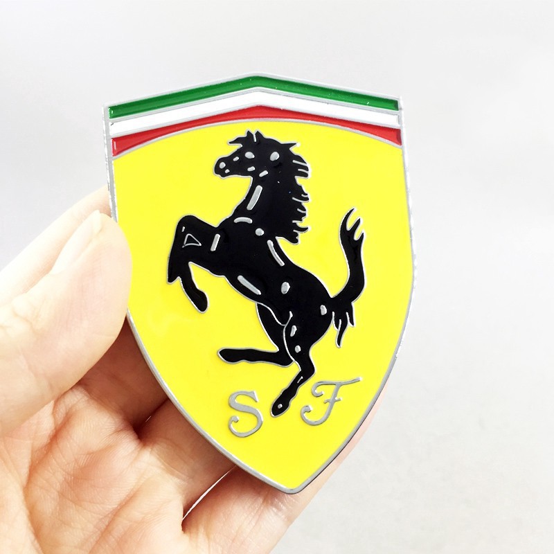 Logo Bằng Kim Loại Hình Ngựa Độc Đáo Để Trang Trí Cho Xe Ferrari