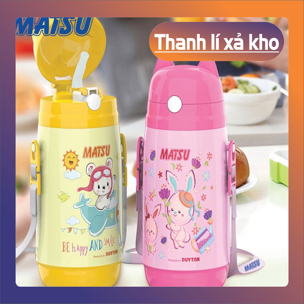 Bình Nước Học Sinh 𝑭𝑹𝑬𝑬𝑺𝑯𝑰𝑷 Bình Nước Giữ Nhiệt Matsu Duy Tân Có Ống Hút