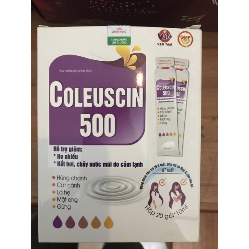 Siro ho cảm Coleuscin 500 hộp 20 gói