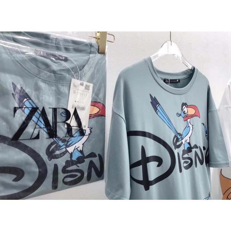 (Nhập mã TRAN 020 giảm 5k đơn từ 50k) Áo phông áo thun nữ Zara in hình Disney Form rộng siêu xinh