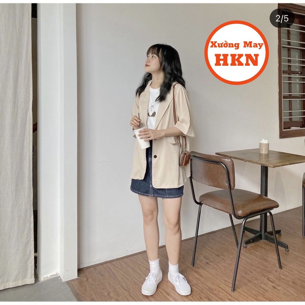 Áo Blazer Nữ Cộc Tay Phong Cách Hàn Quốc 3 Màu Mã 519 Xưởng May HKN | BigBuy360 - bigbuy360.vn