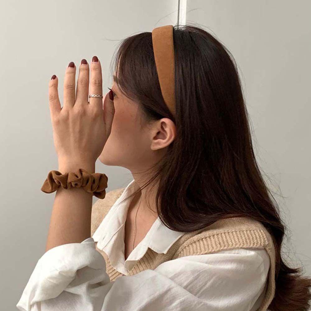 ANEMONE Băng Đô Vành Rộng Họa Tiết Kẻ Sọc Phong Cách Hàn Quốc Cho Nữ