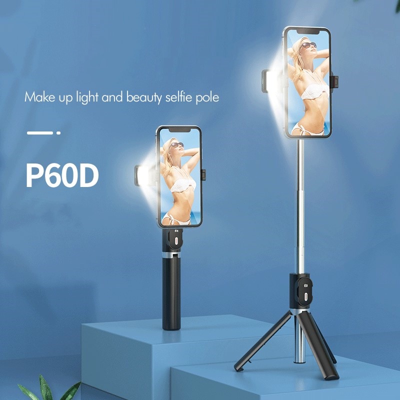 Gậy Tự Sướng Bluetooth Không Dây Có Gương Và Gậy Chụp Ảnh Tự Sướng