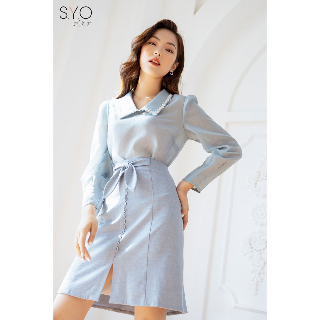 Chân Váy A Xanh Kẻ Trước - SYO - V2820004 | BigBuy360 - bigbuy360.vn