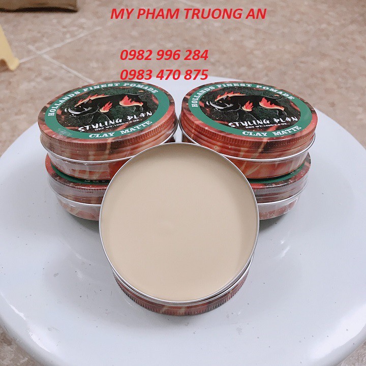 ( TẶNG LƯỢC)Sáp Vuốt Tóc Nam Styling Plan Clay 100g ( Con Lợn)