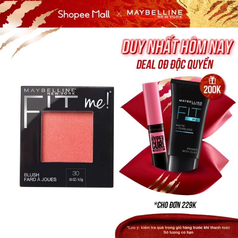 Phấn Má Hồng Mịn Nhẹ Tự Nhiên Giữ Màu Chuẩn Fit Me Blush Maybelline New York 4.5g