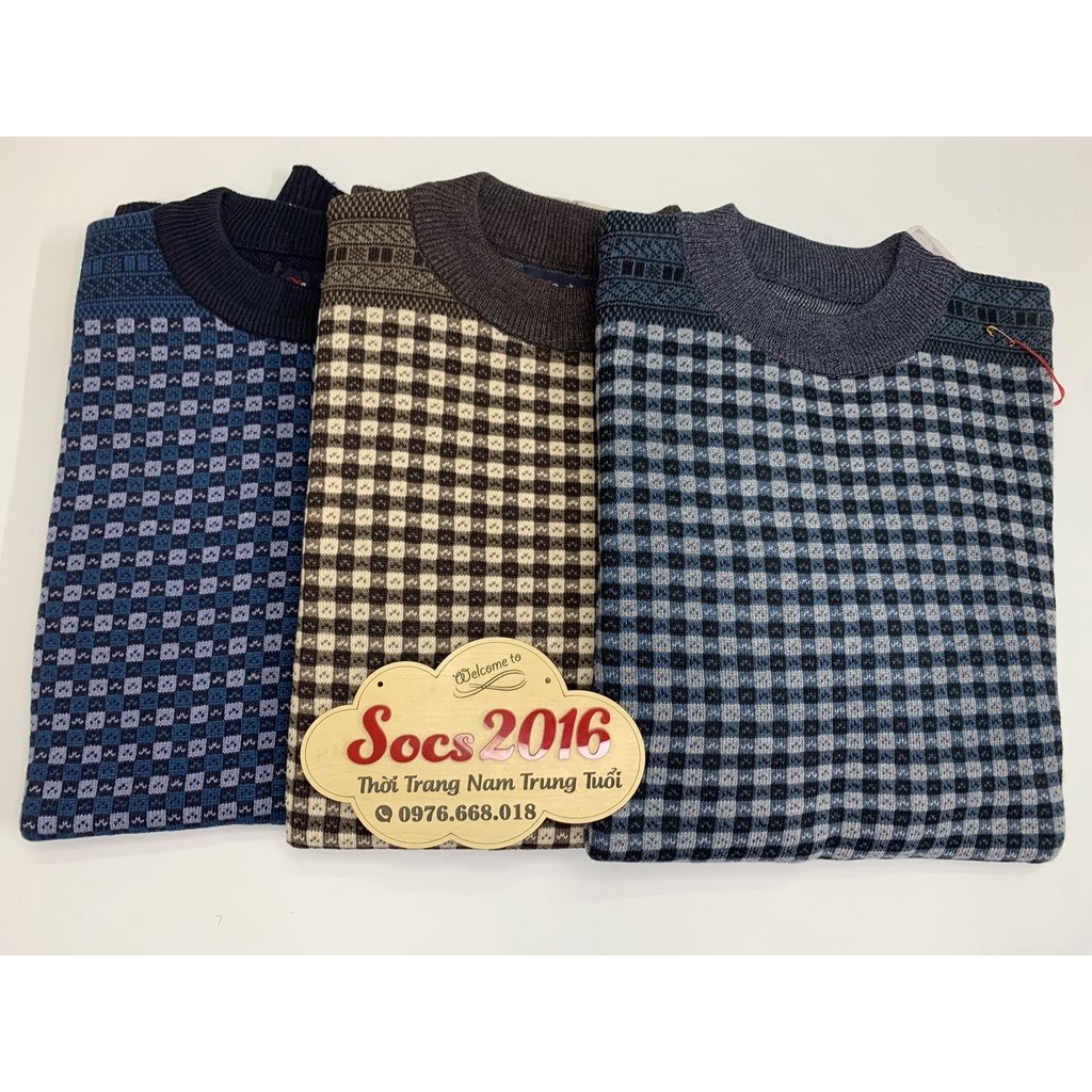 Áo len nam hoạ tiết dài tay cho bố