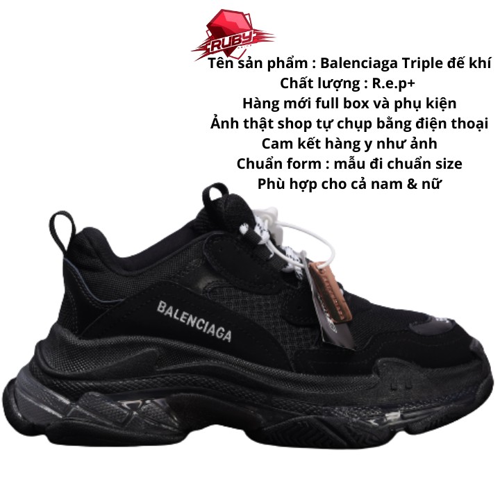 Giày sneaker Balenciaga đế khí màu đen
