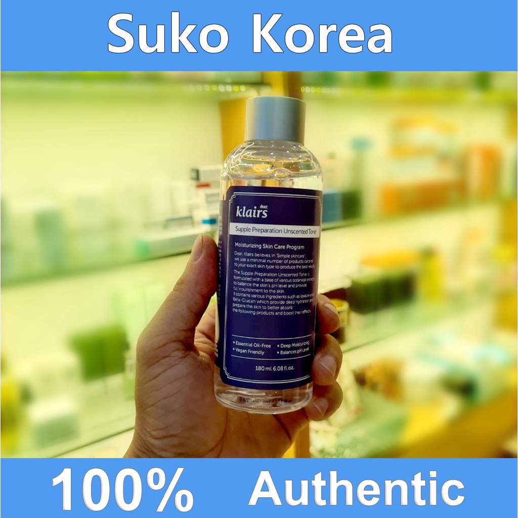 Toner klairs không mùi, nước hoa hồng chống viêm không mùi Klairs Supple Preparation Unscented Toner 180ml chính hãng