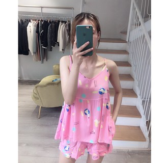 Bộ ngủ 2 dây babydoll