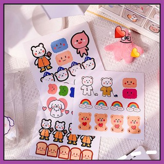 Nhãn dán Sticker trang trí sổ tay, bàn học cute in hình đáng yêu, chống nước