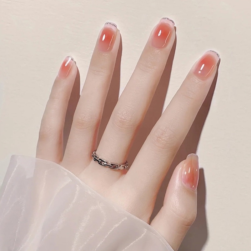 Set 24 móng giả D490 dáng móng dài ( Tặng kèm keo và dũa )