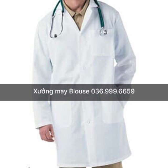 Áo Blouse trắng Bác sĩ kaki đẹp dài tay Nam, nữ