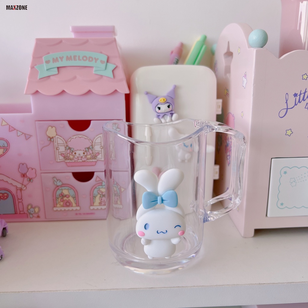 Cốc Súc Miệng Trong Suốt In Hình Kuromi Cinnamoroll My Melody Dễ Thương Cho Cặp Đôi