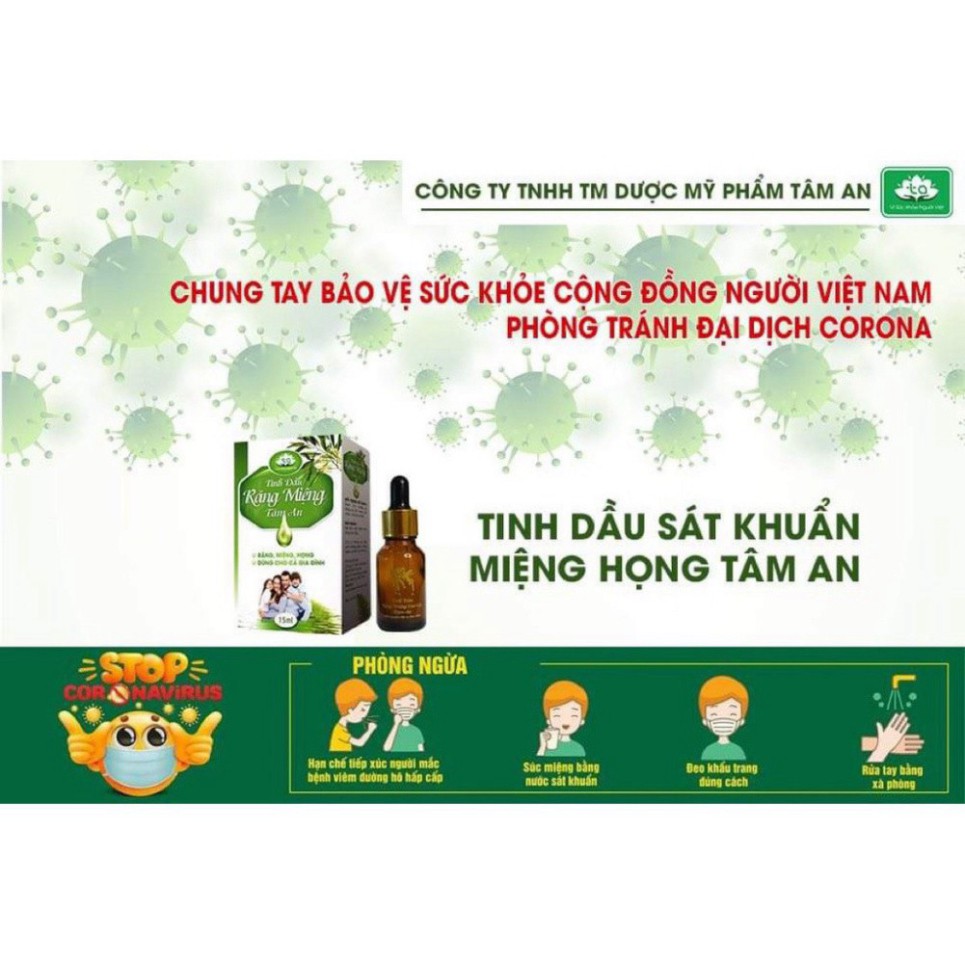 [HÀNG CHÍNH HÃNG] Tinh Dầu Răng Miệng Tâm An - Hôi Miệng, Sâu Răng, Chảy Máu Chân Răng, Viêm Họng Hạt, Viêm Amidan